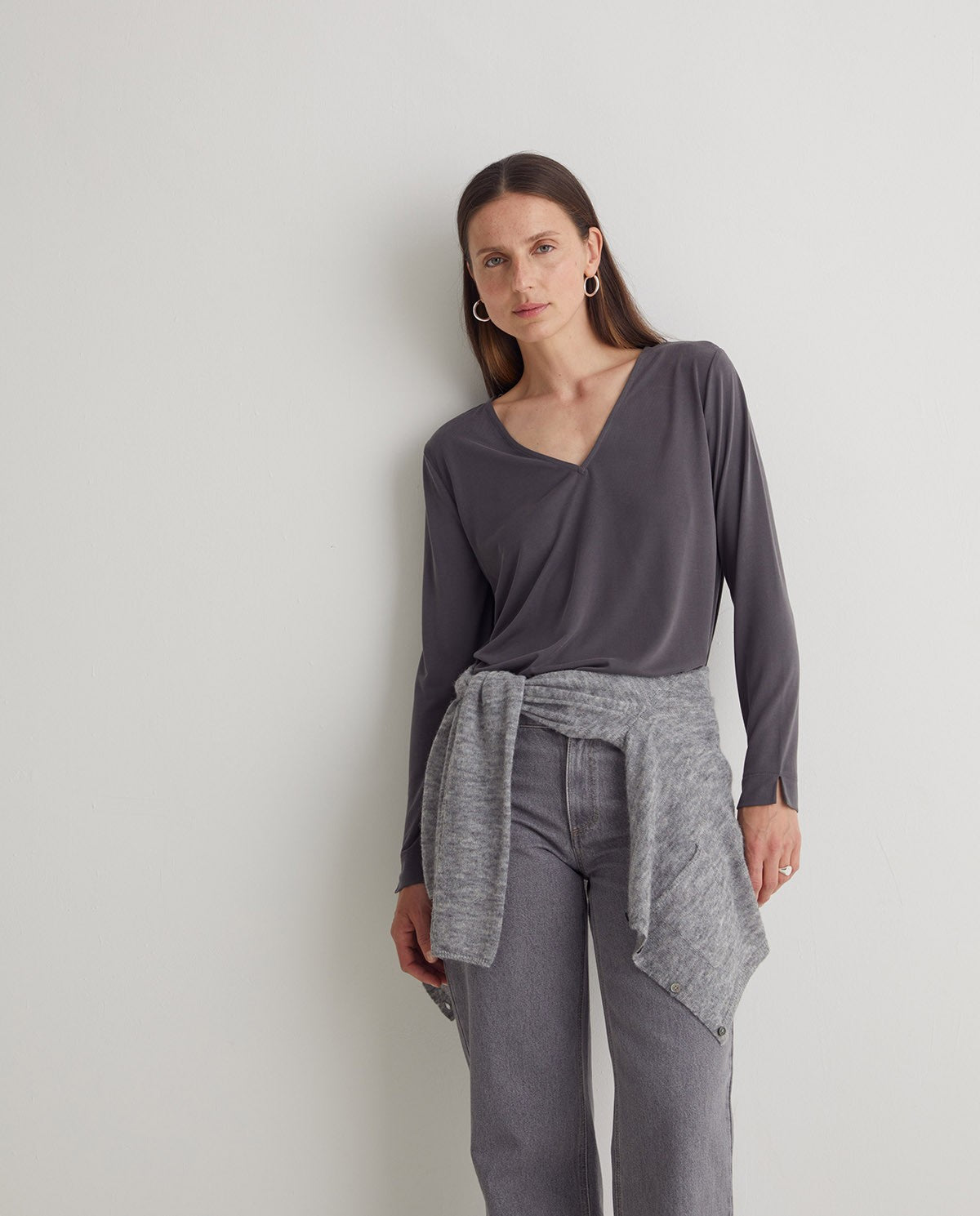 43312 - Lead Gray V-Neck T-Shirt