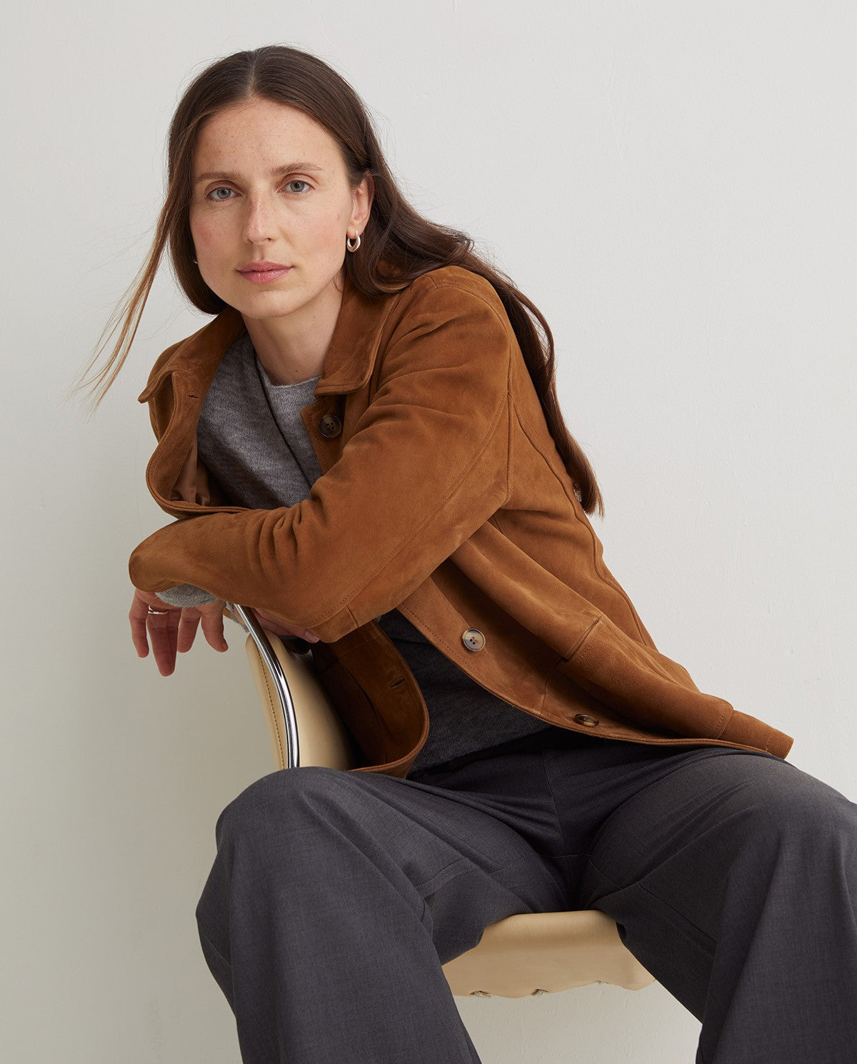 43860 - Brown Suede Jacket