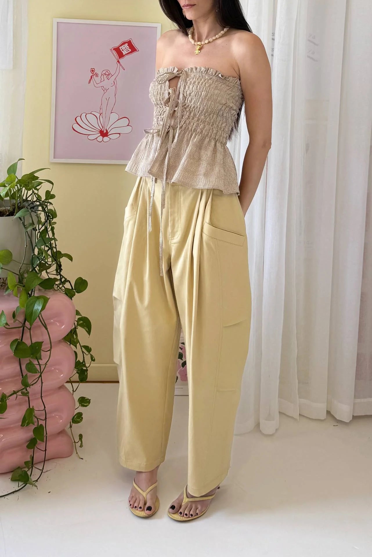 TRAVEL PANTS CUSTARD YELLOW