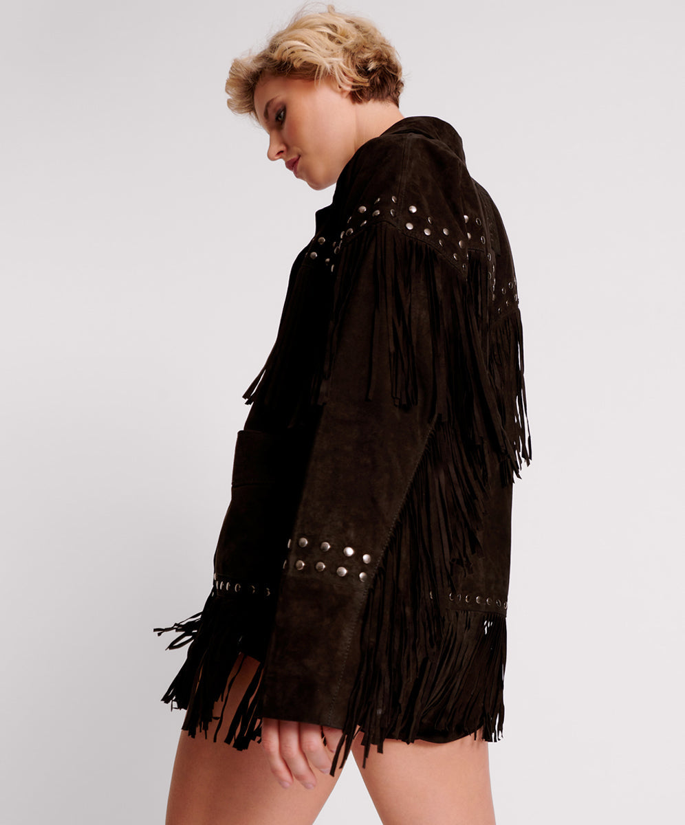 GOTHIC RODEO FRINGED SUEDE STUDDED JACKET SKU: 26189