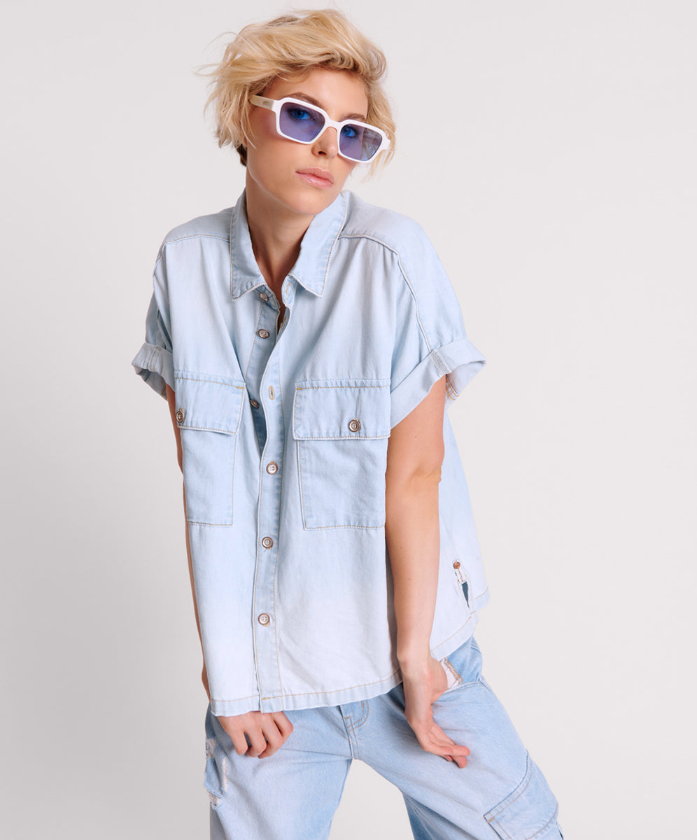 CLASSIC BLUE BOXY DENIM SHIRT SKU: 26140