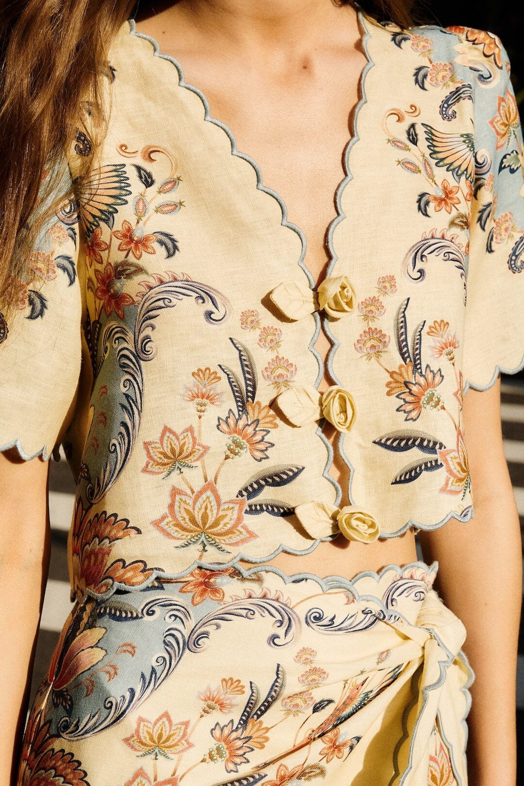 Butter Yellow Boho Premium Linen Top