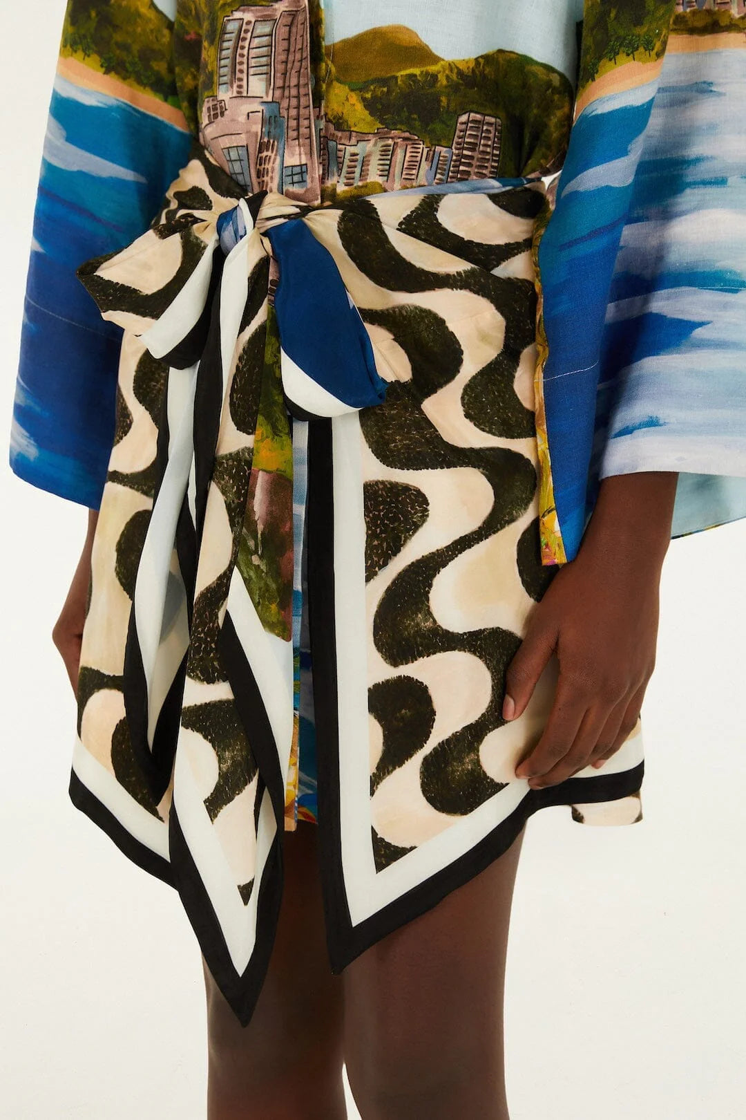 Multicolor Copacabana Beach Long Sleeve Kimono