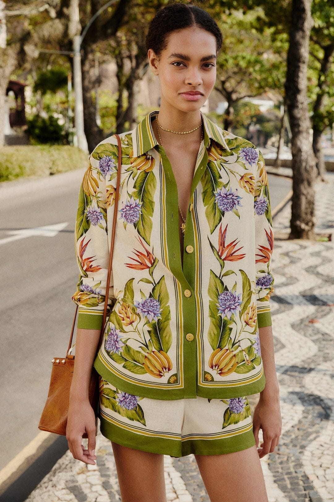 Sand Tropical Scarf Shirt