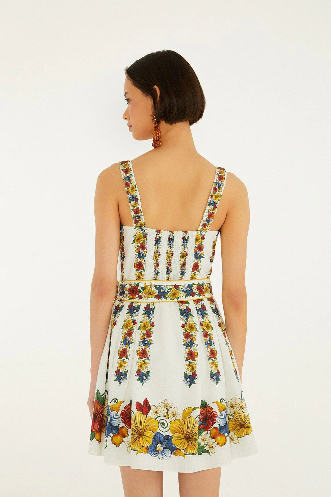 Off-White Tropi Belted Lenzing Ecovero Euroflax Mini Dress