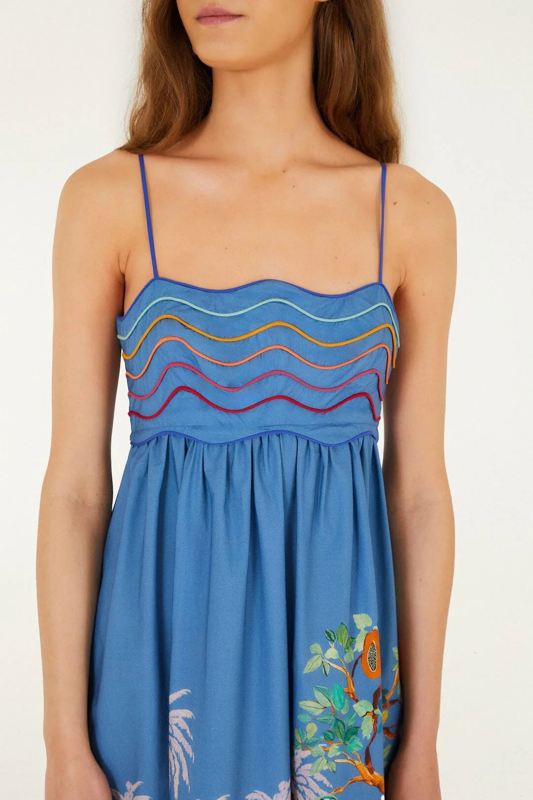 Multicolor Dream Landscape Organic Cotton Sleeveless Maxi Dress