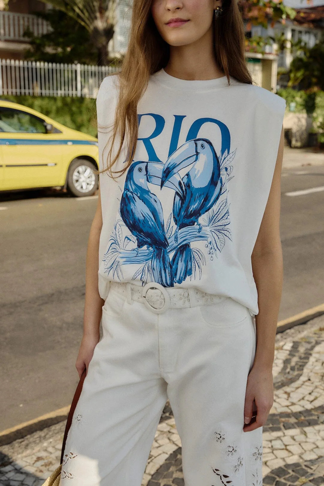 Toucan Rio Padded Shoulder T-Shirt - Off-White
