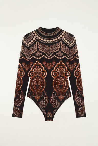 Farm Rio Nicole Long Sleeve Jersey Bodysuit