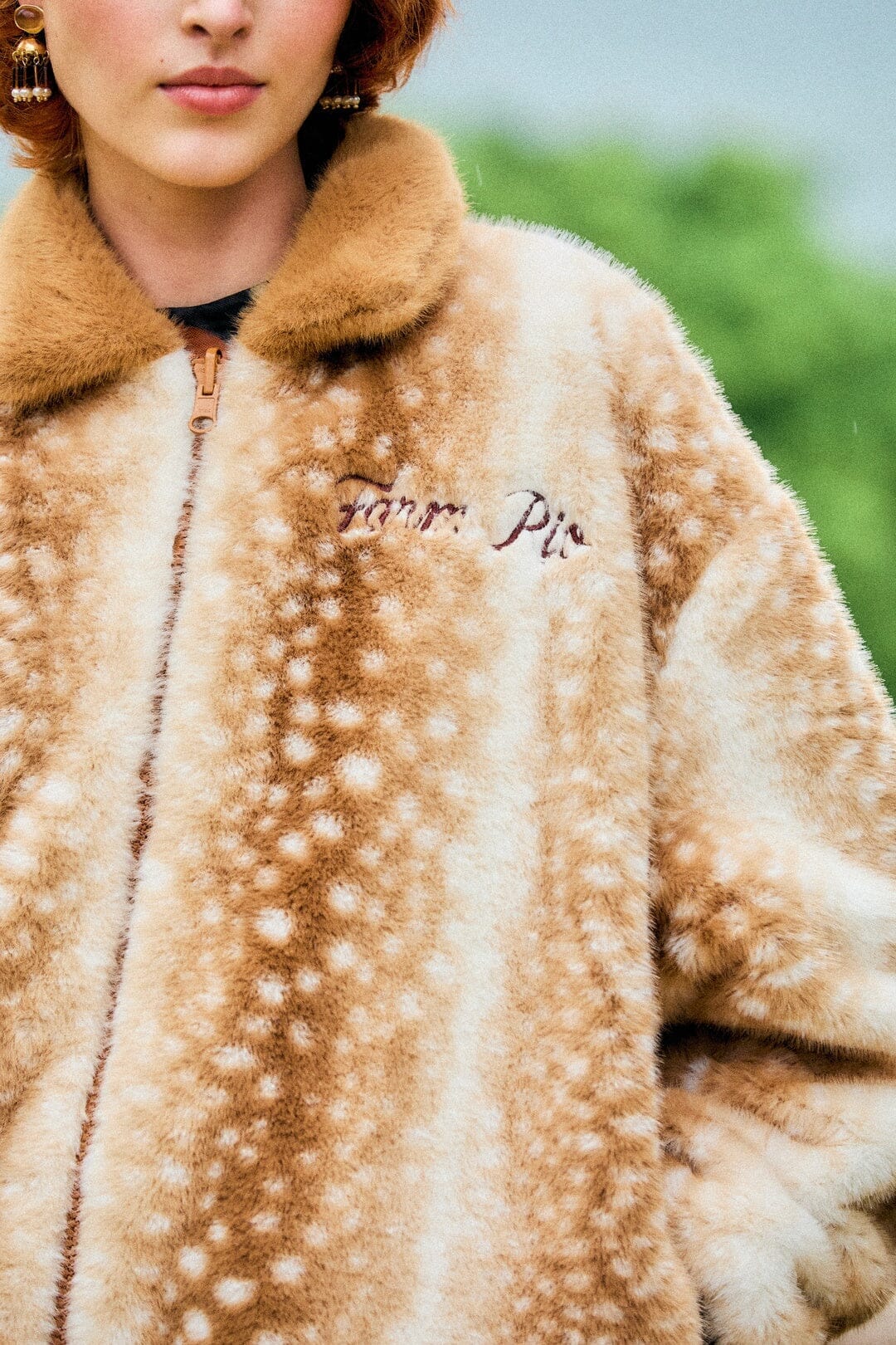Farm Rio Borbofly Embroidered Reversible Puffer Jacket
