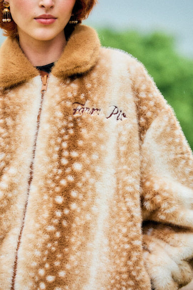 Farm Rio Borbofly Embroidered Reversible Puffer Jacket