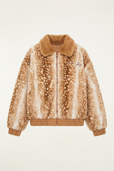 Farm Rio Borbofly Embroidered Reversible Puffer Jacket