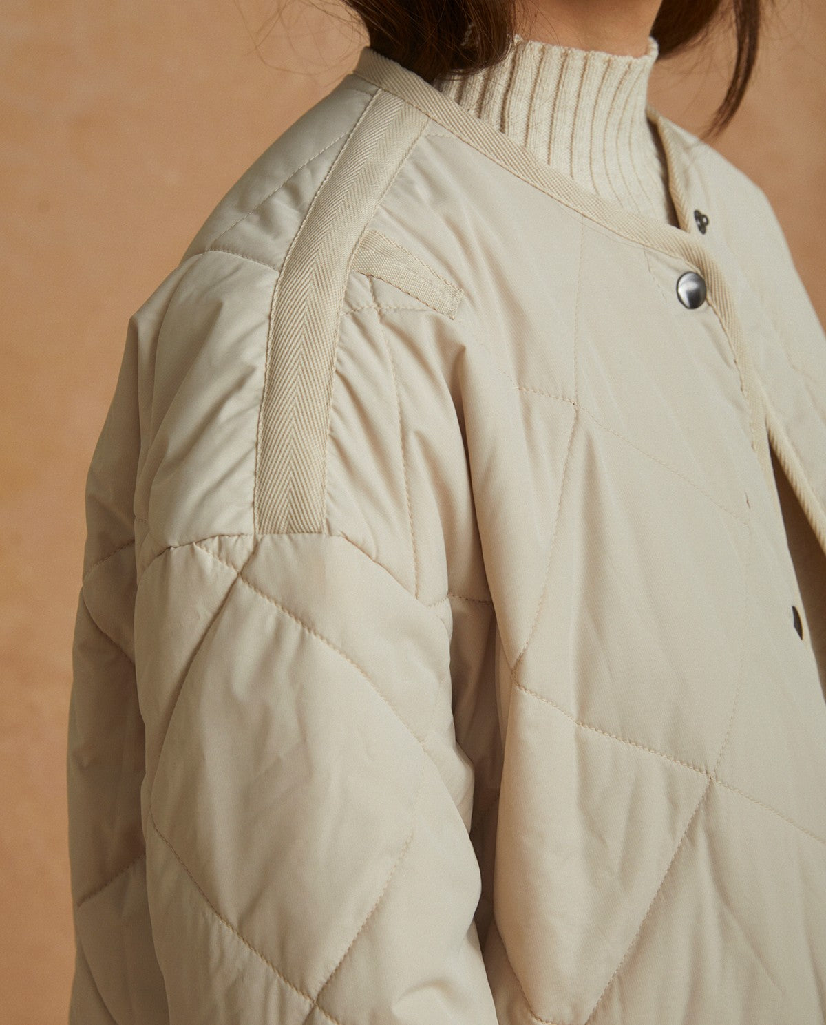 WATER-REPELLENT QUILTED COAT NATURAL 39618