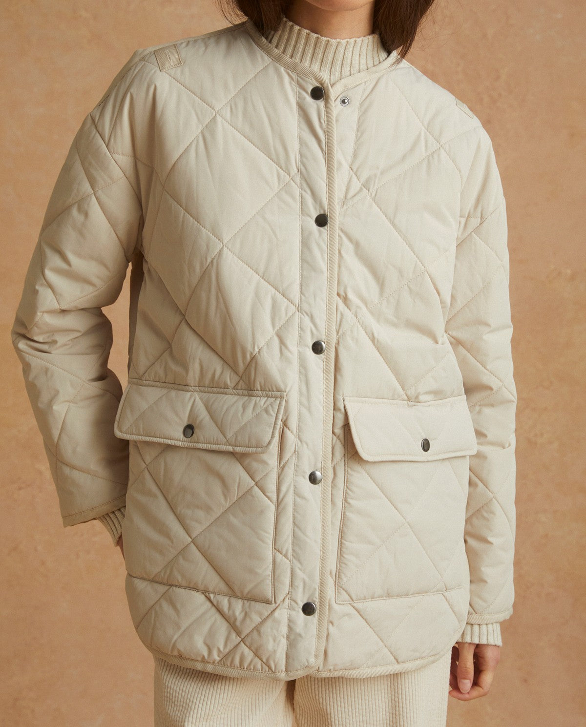 WATER-REPELLENT QUILTED COAT NATURAL 39618