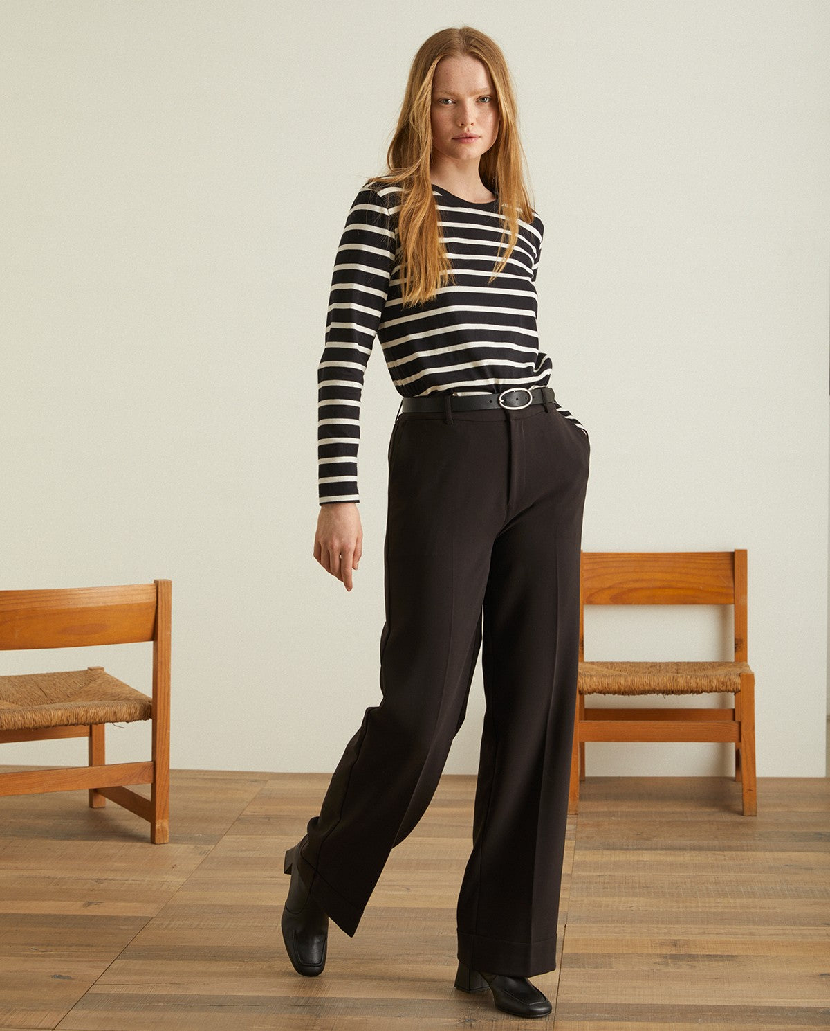 WIDE-LEG TROUSERS BLACK 39814