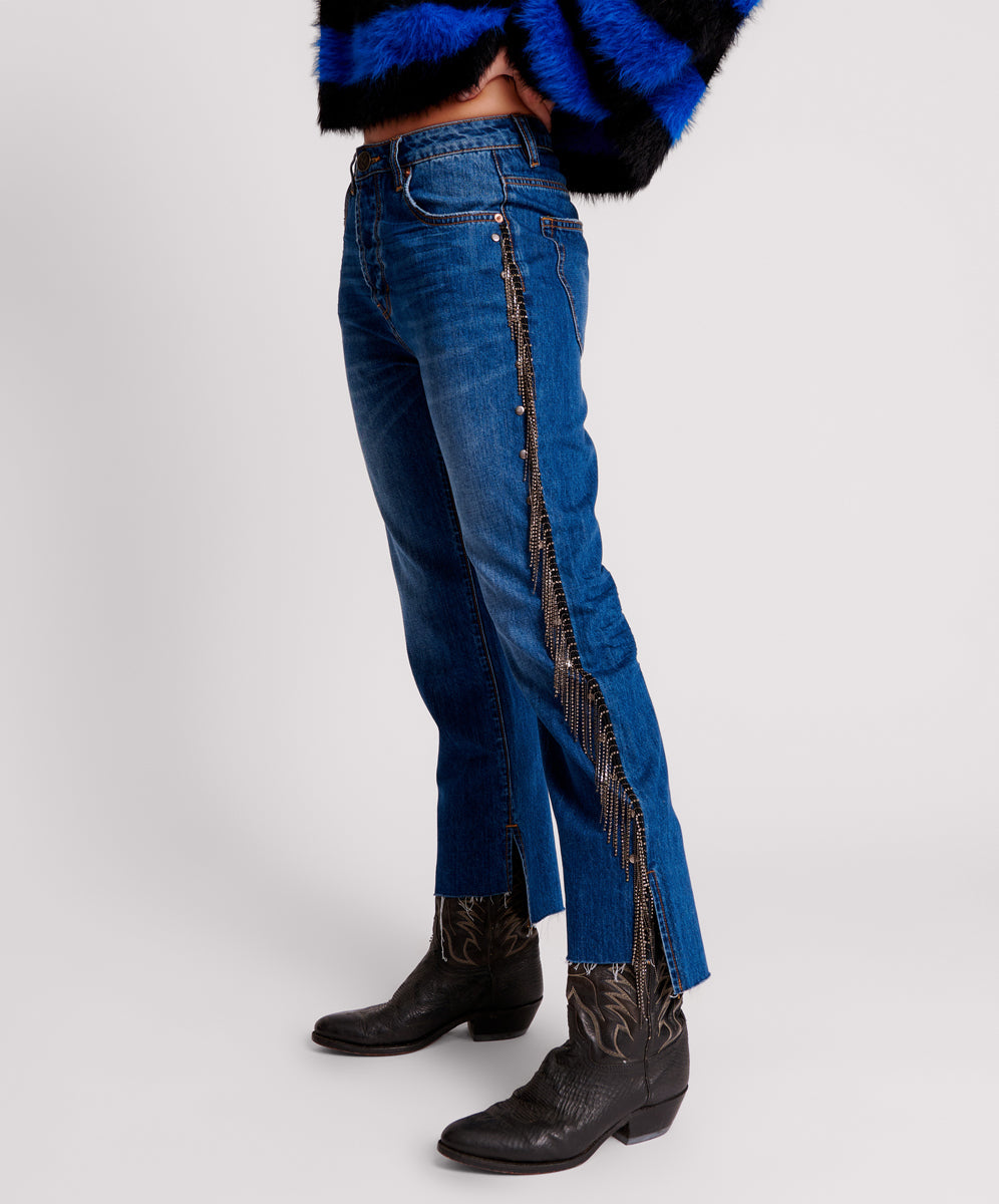 BLUEMOON JEWELLED HOOLIGANS MID WAIST RELAXED JEAN SKU: 26113