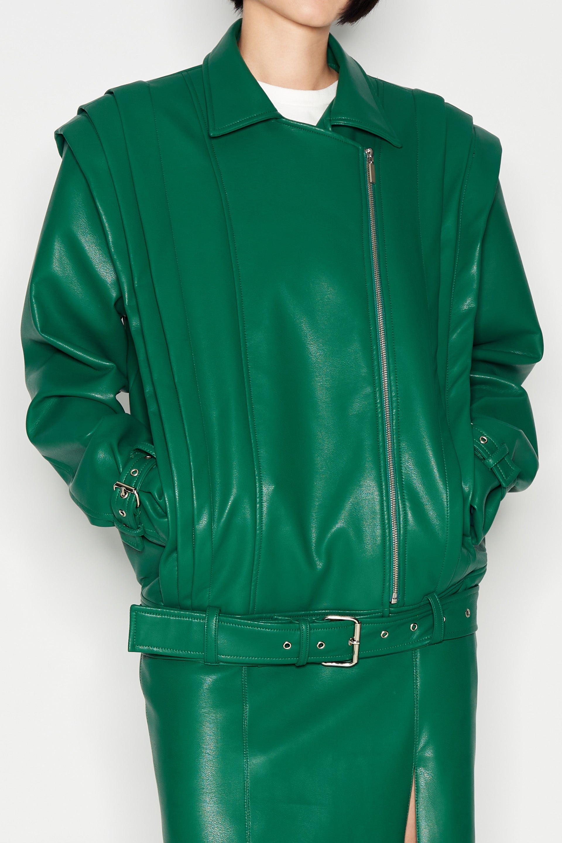 LEATHER ADVENTURE JACKET GREEN