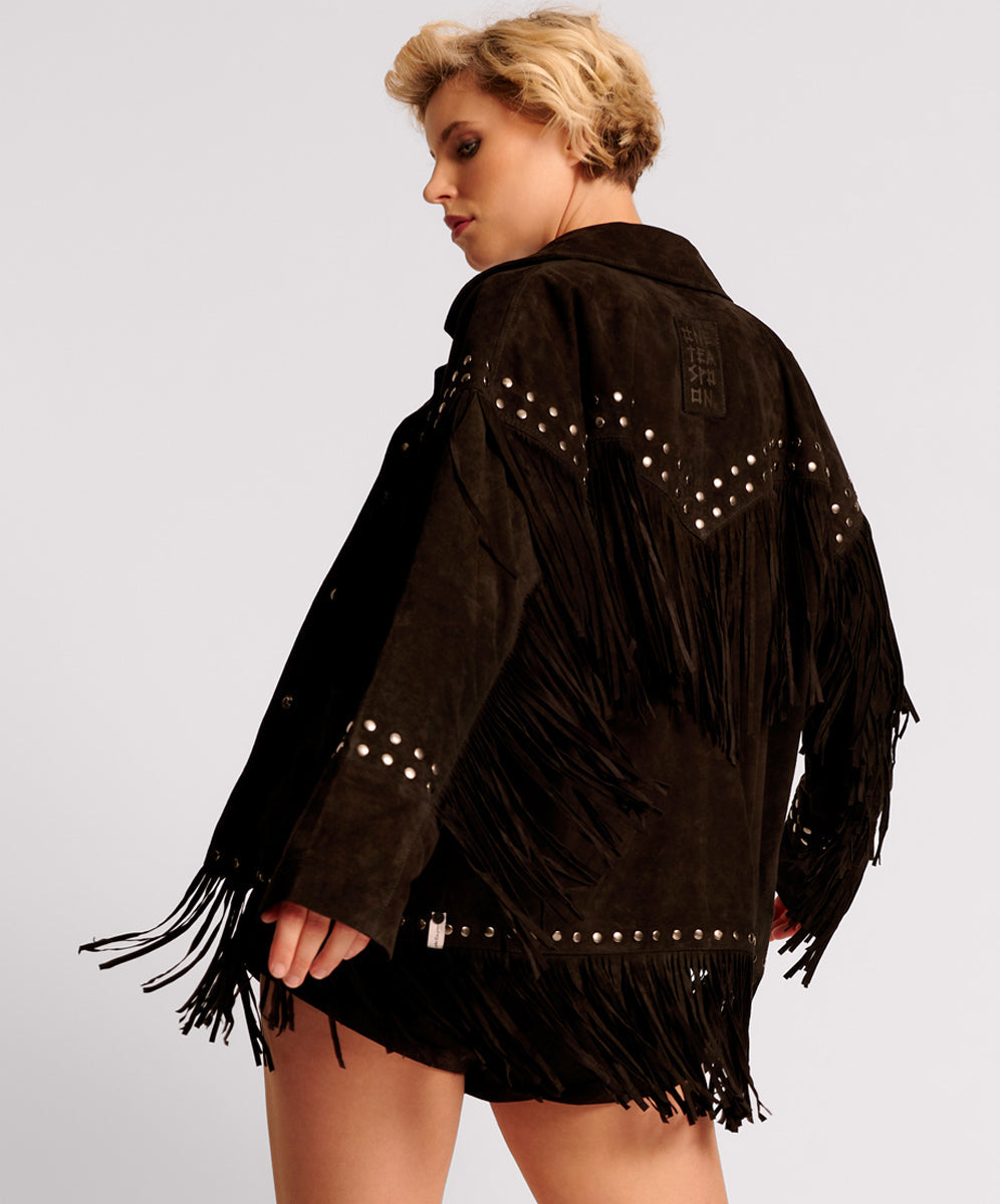 GOTHIC RODEO FRINGED SUEDE STUDDED JACKET SKU: 26189