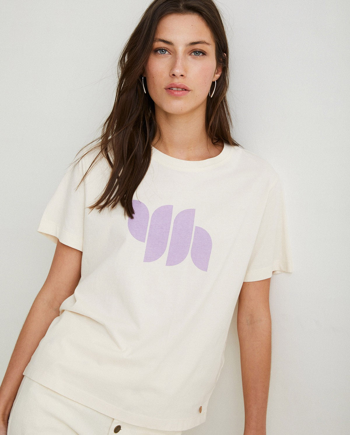 COTTON T-SHIRT LOGO NATURAL  Ref. 40493