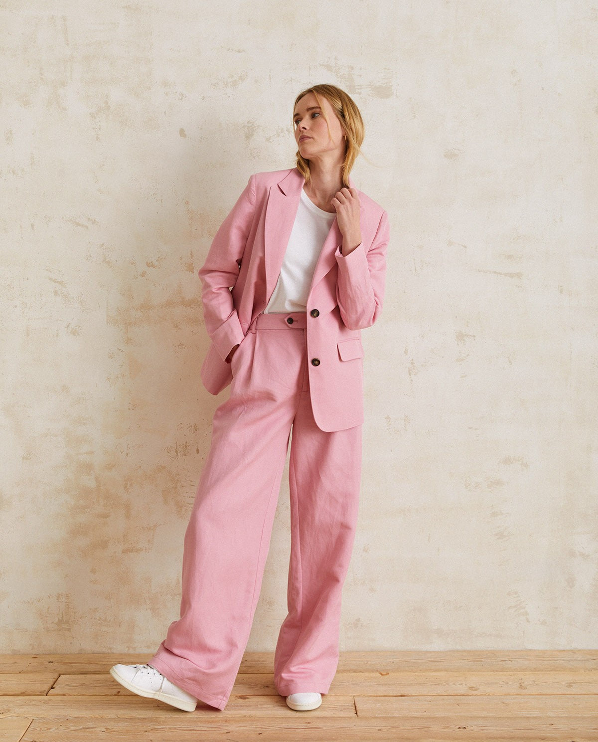 LINEN SUIT TROUSERS PINK  Ref. 40806