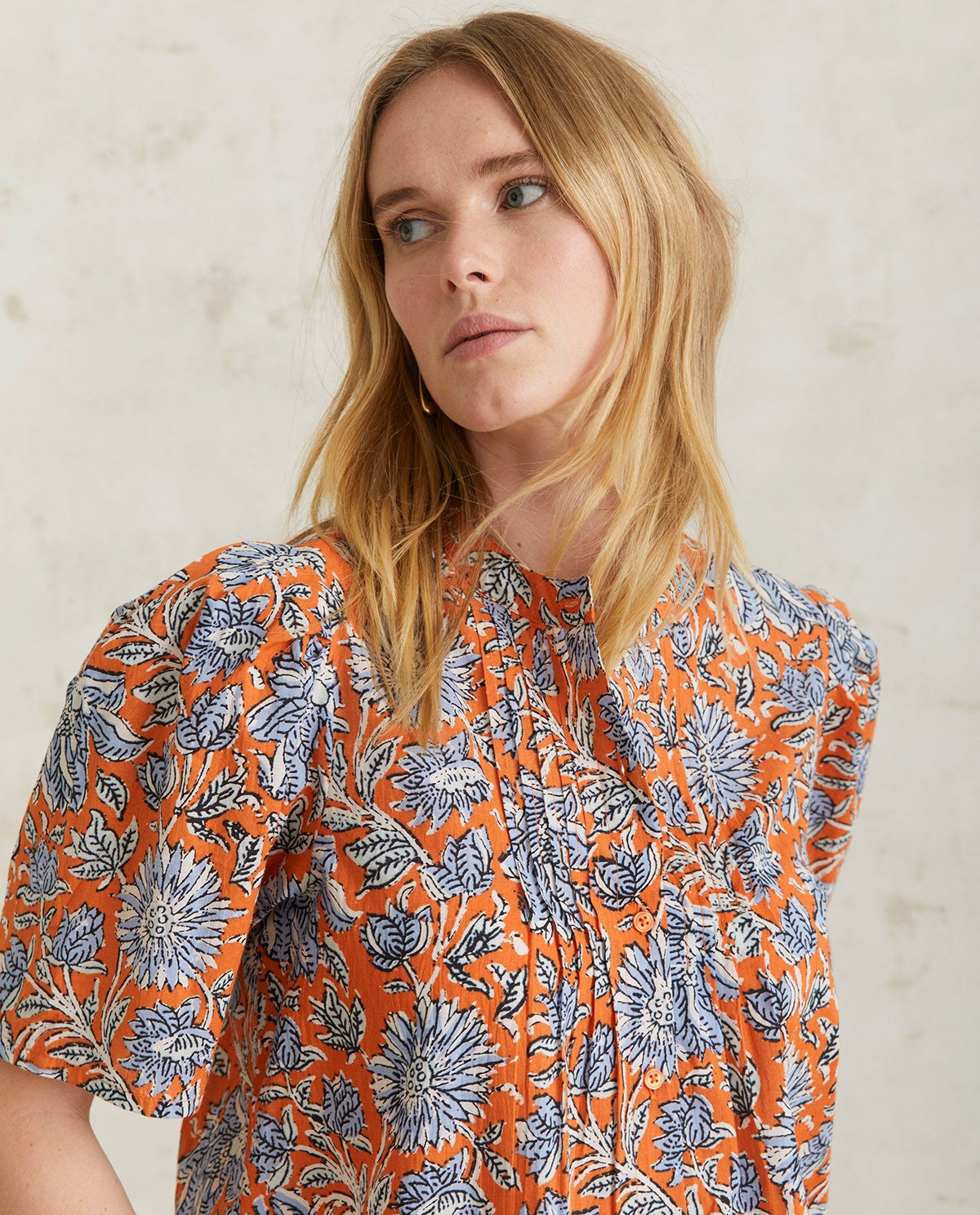 PRINT COTTON SHIRT ORANGE  Ref. 40852