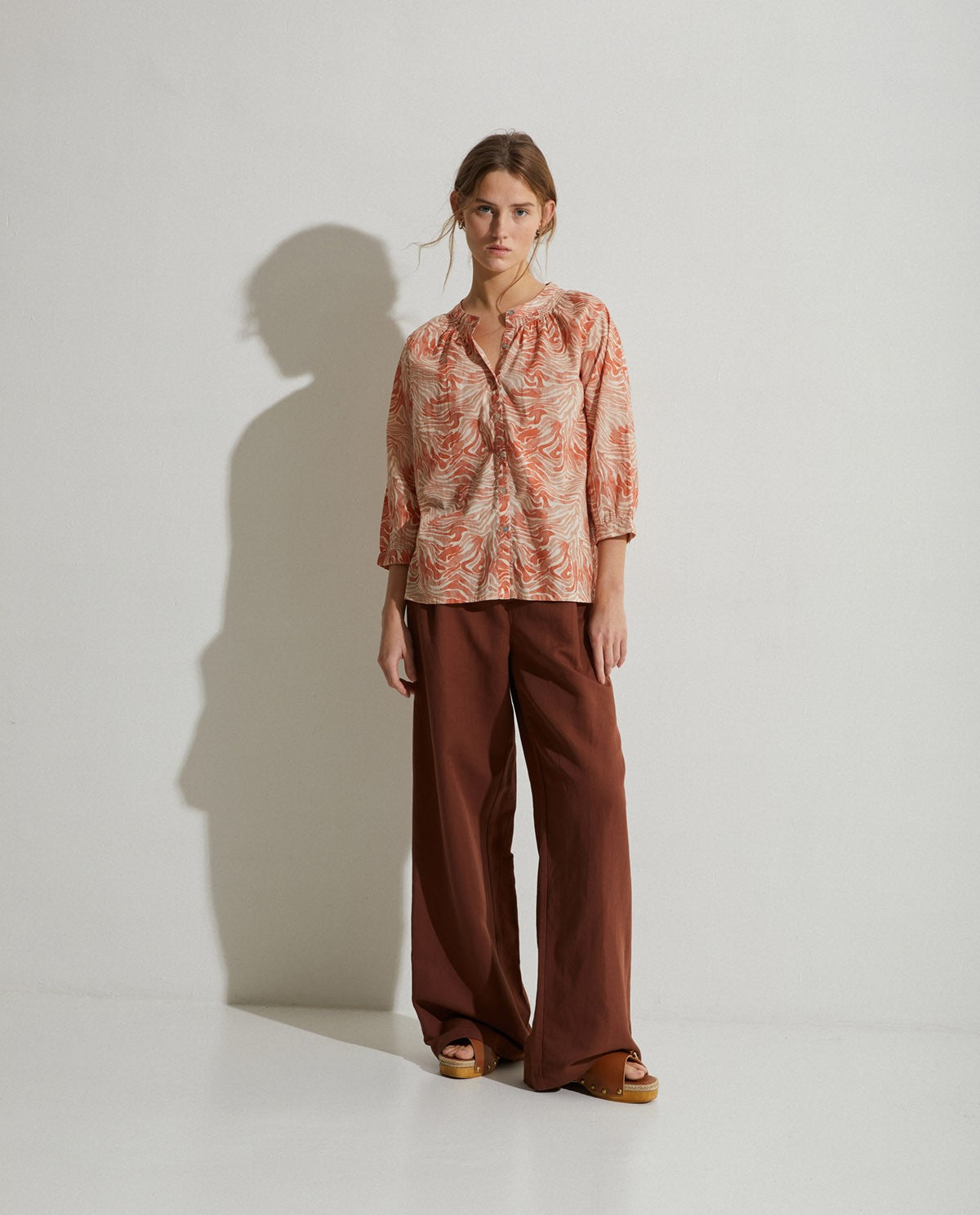 PRINT ORGANIC-COTTON SHIRT ORANGE  Ref. 40862