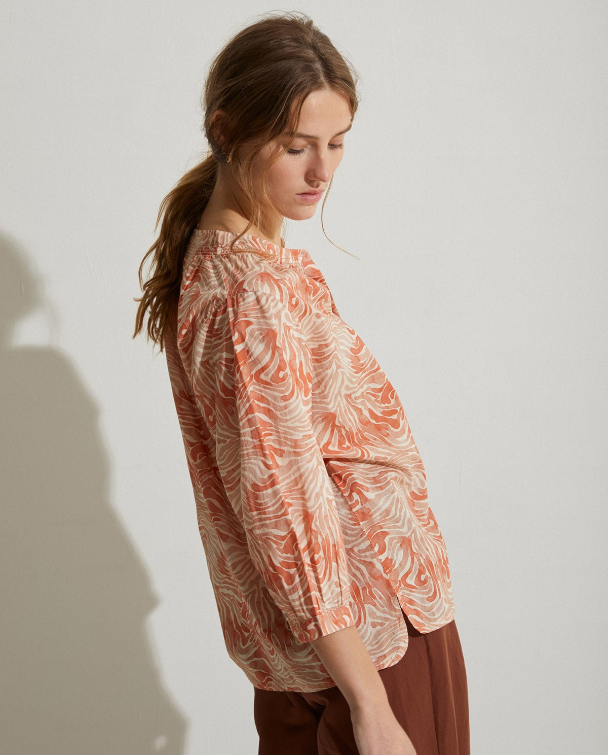 PRINT ORGANIC-COTTON SHIRT ORANGE  Ref. 40862