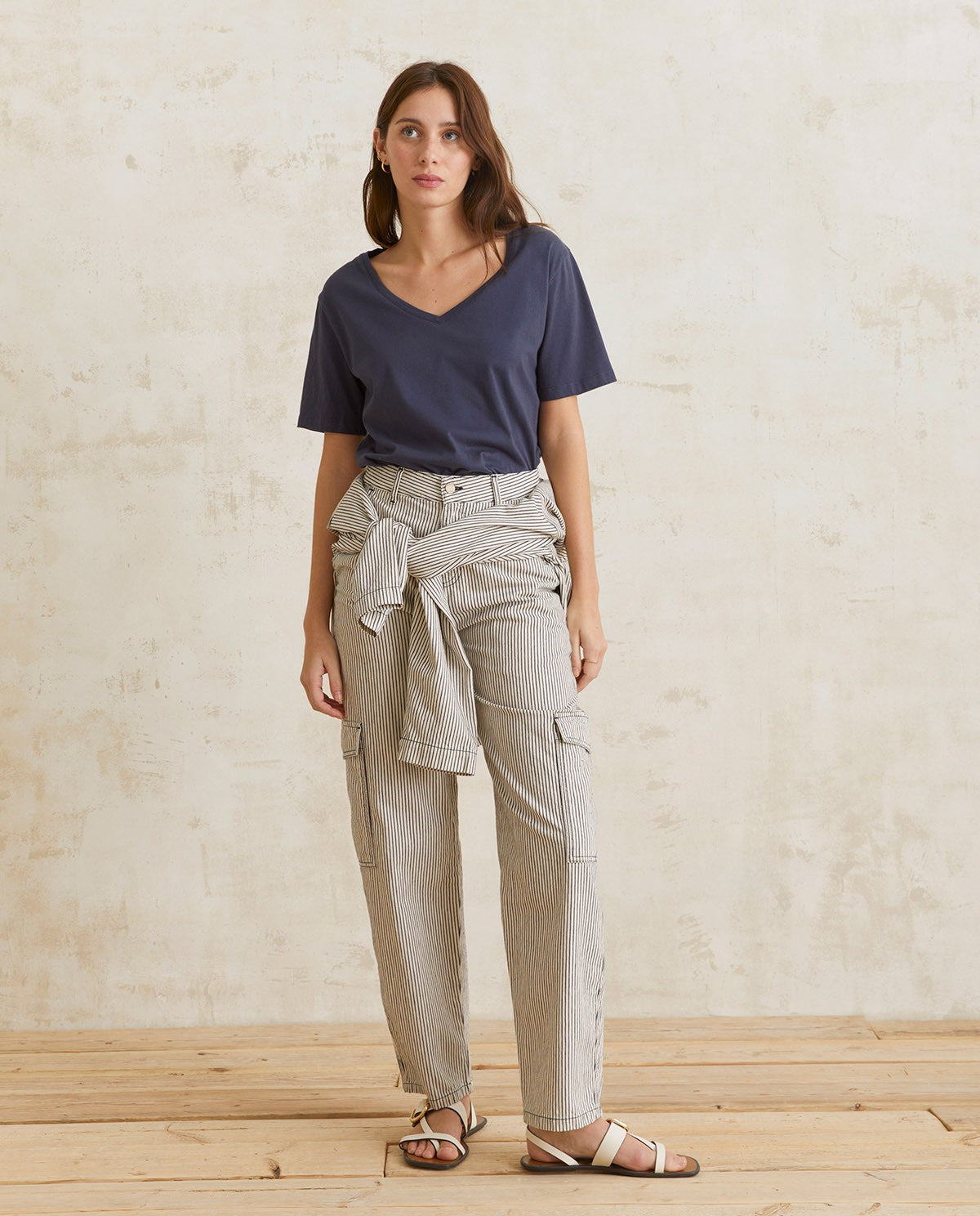 STRIPED CARGO TROUSERS BLUE  Ref. 40886