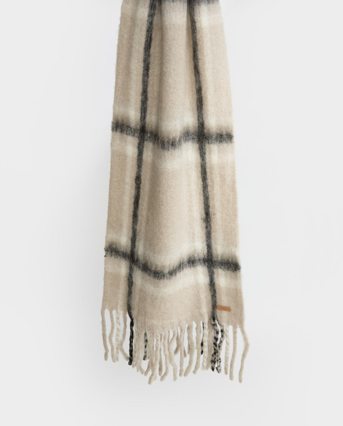 PLAID WOOL SCARF LIGHT GREY  Ref. 41916