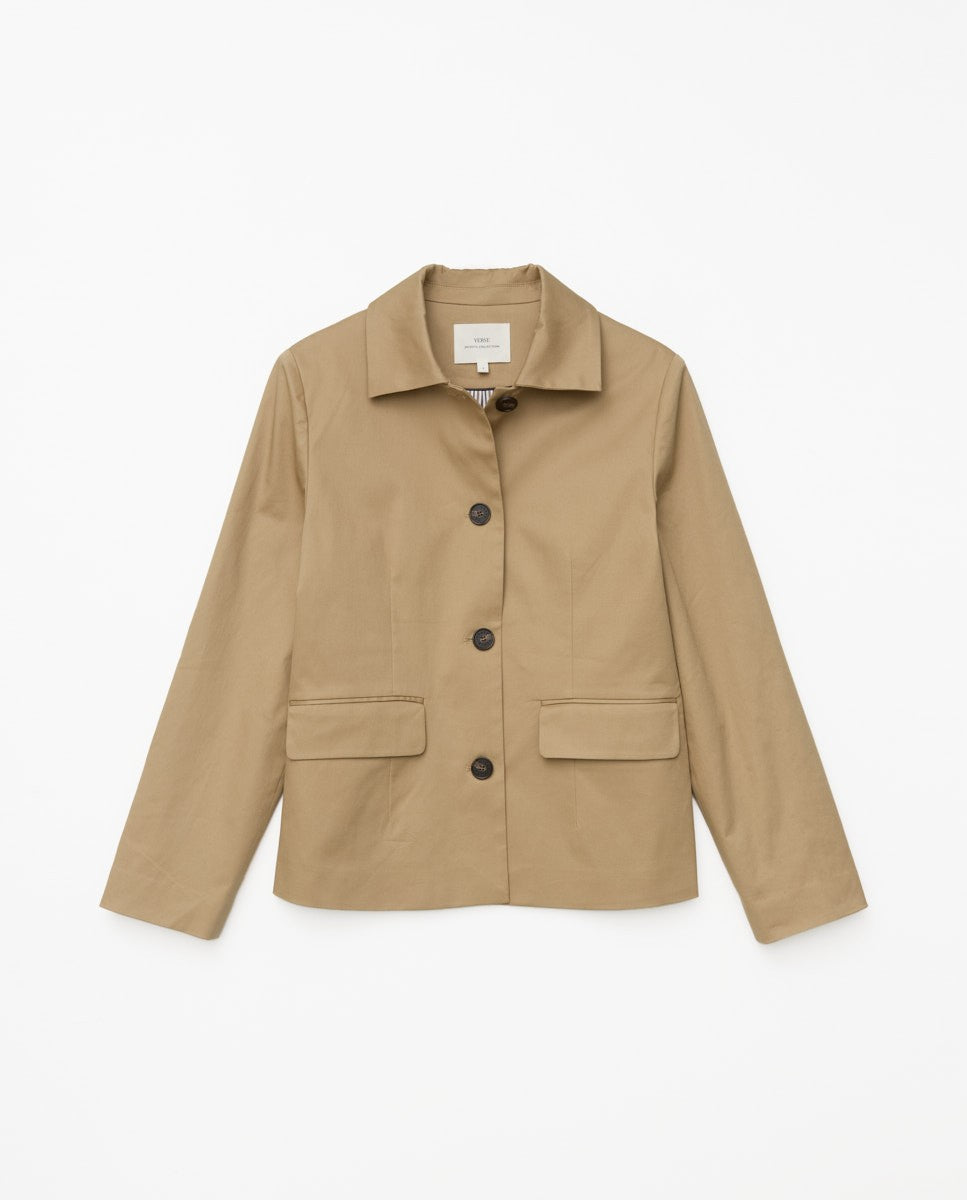 CAMEL RAINCOAT-FABRIC JACKET  Ref. 42800