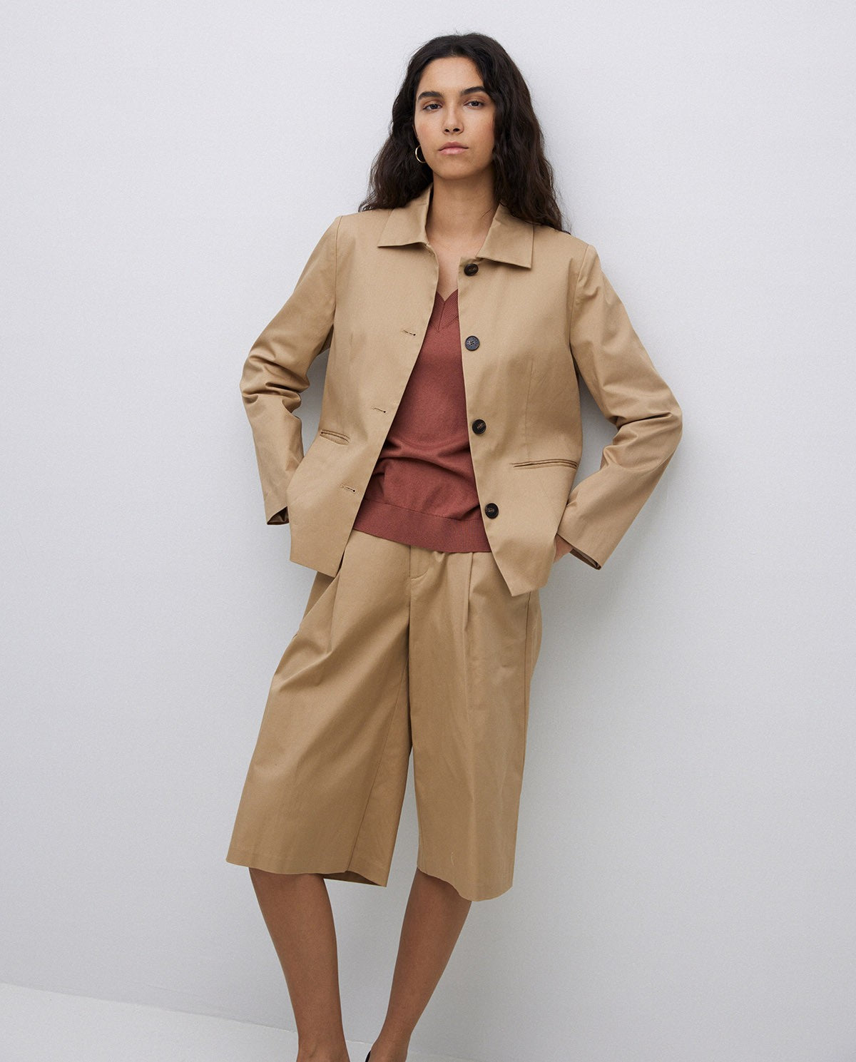 CAMEL RAINCOAT-FABRIC JACKET  Ref. 42800