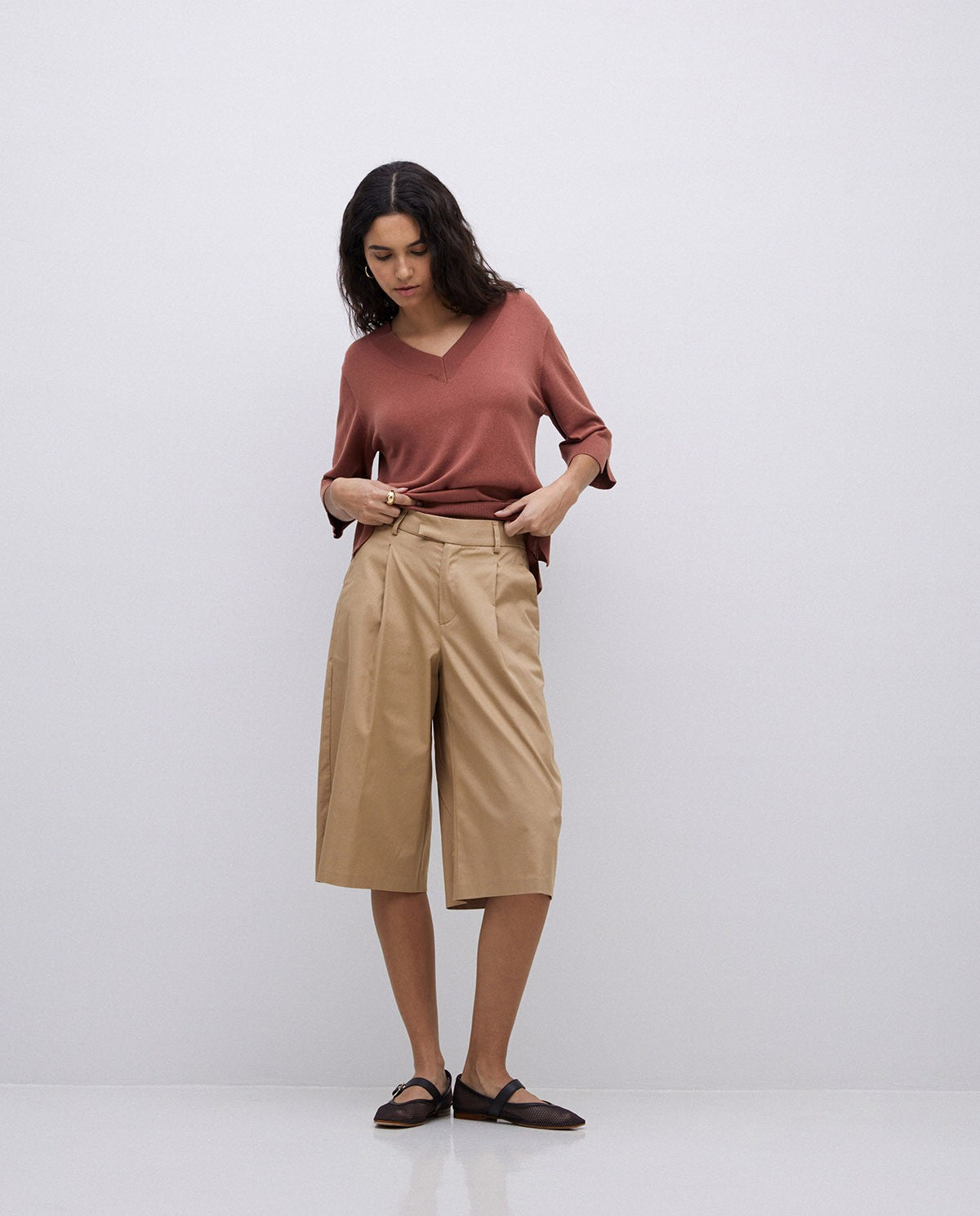 CAMEL RAINCOAT BERMUDA SHORTS  Ref. 42801