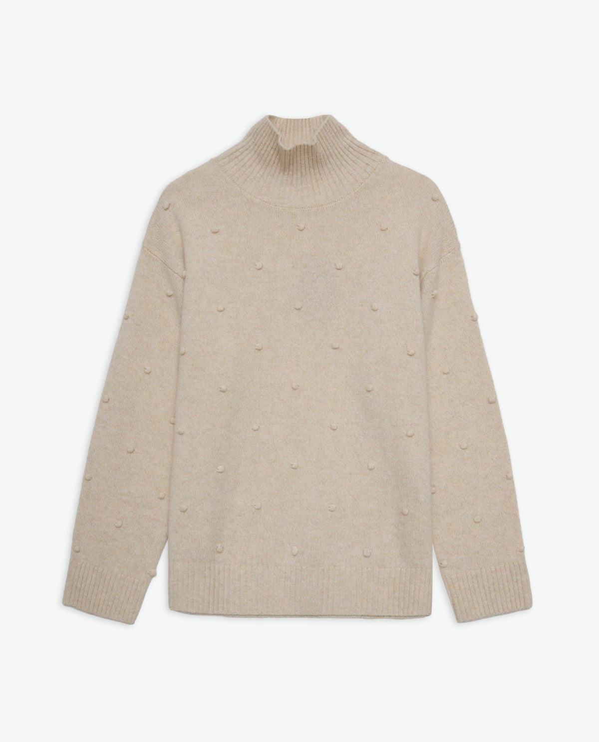 43539 - ECRU WOOL-BLEND KNIT SWEATER