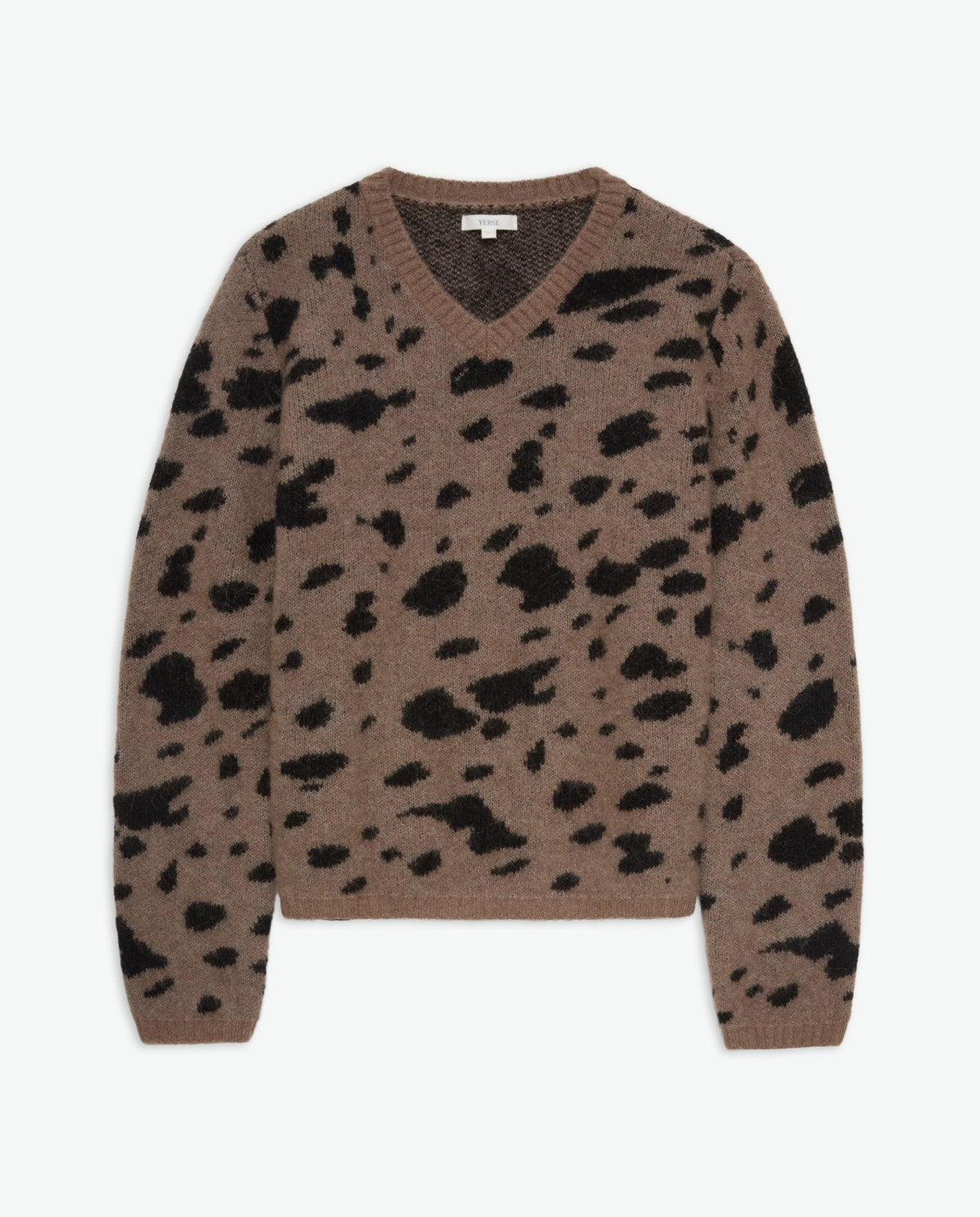 43581 - BROWN AND BLACK ANIMAL PRINT SWEATER