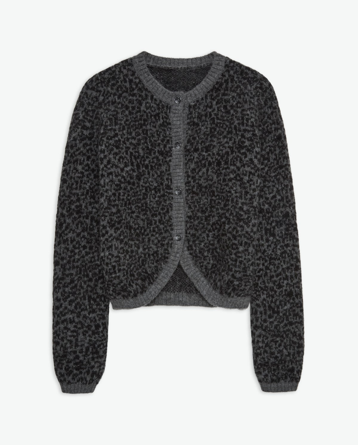 43582 - GREY LEOPARD-PRINT CARDIGAN