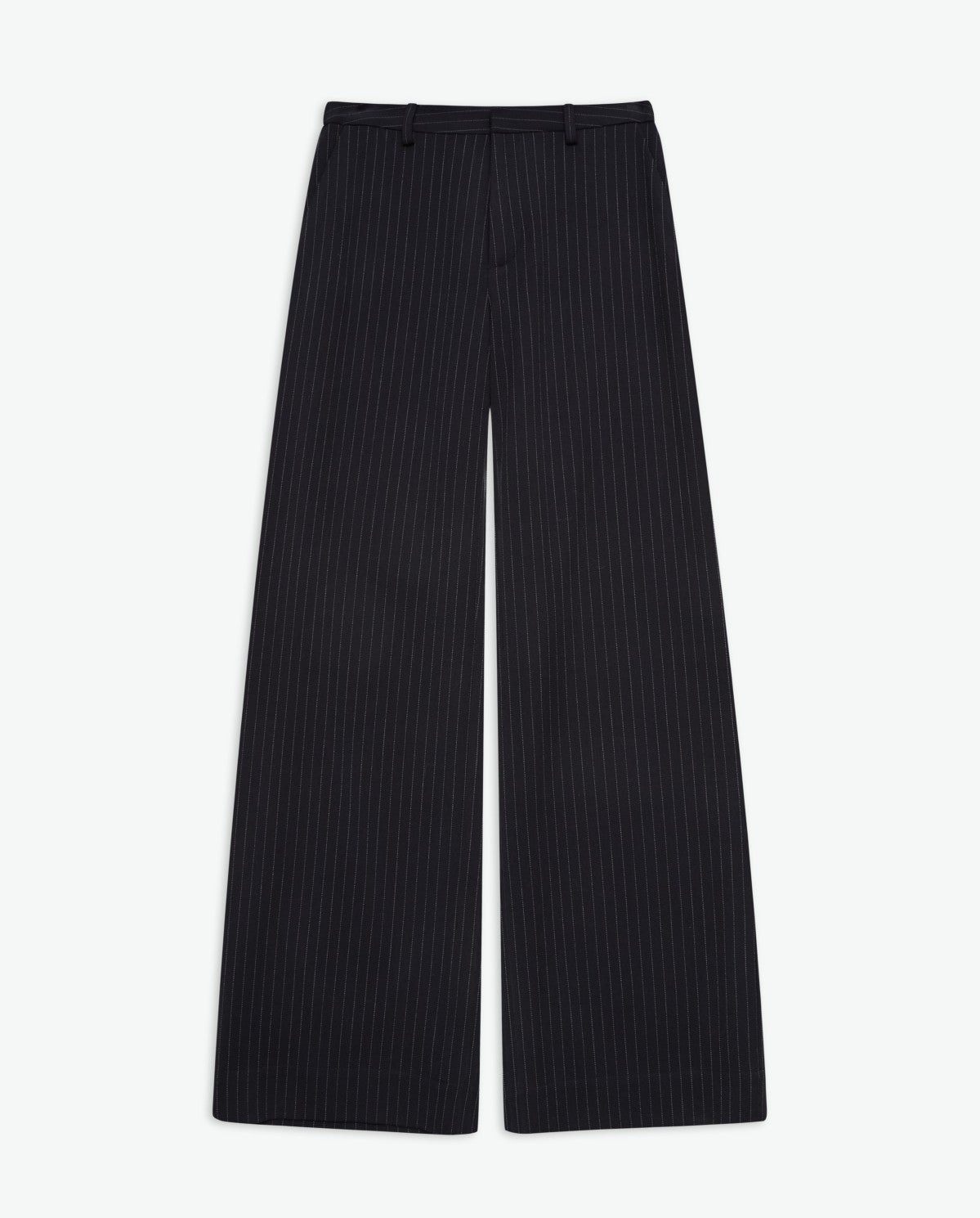 43807 - Navy Blue Wide Leg Trousers With Elastic Waistband