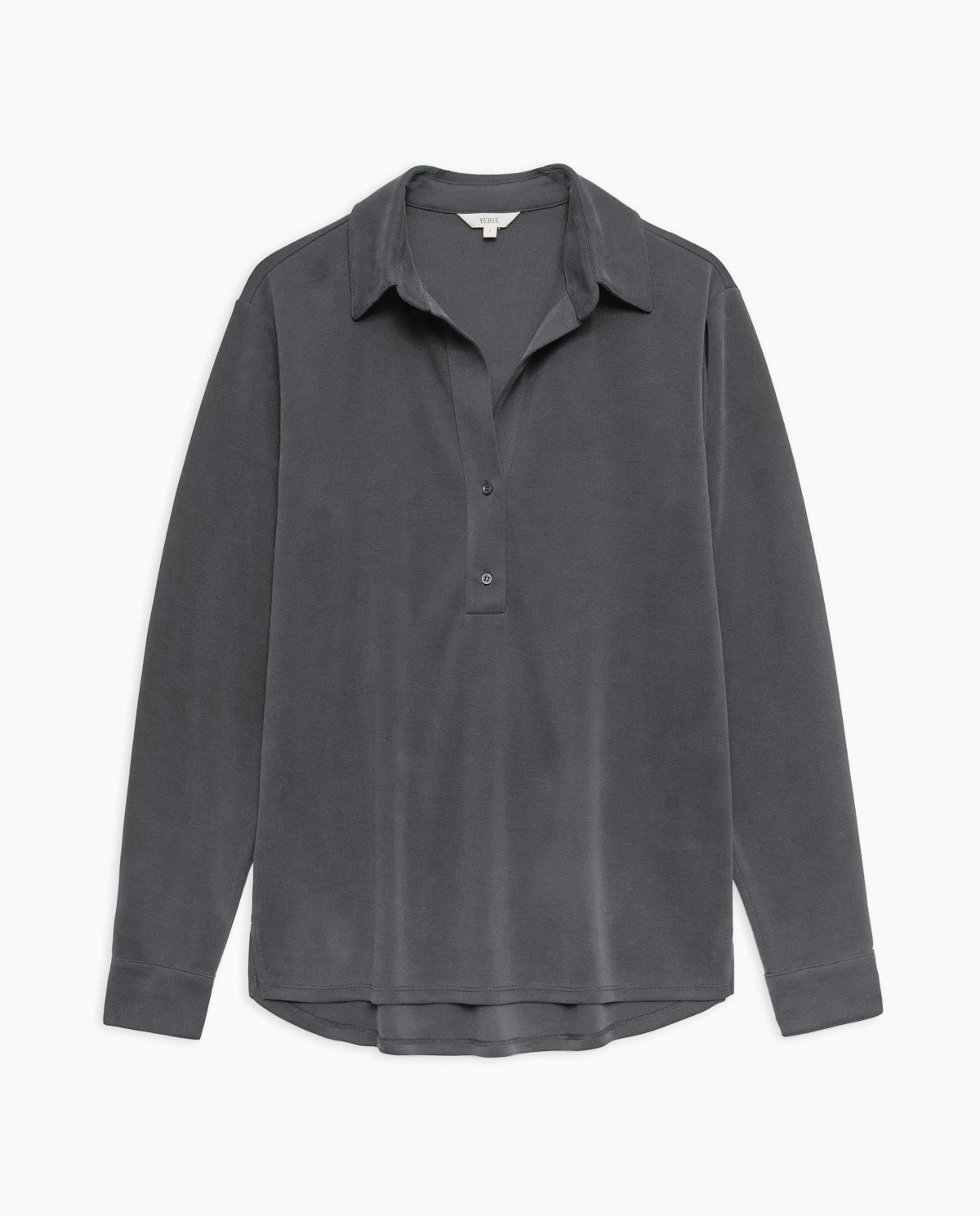43281 - Anthracite Knit Polo Collar Shirt