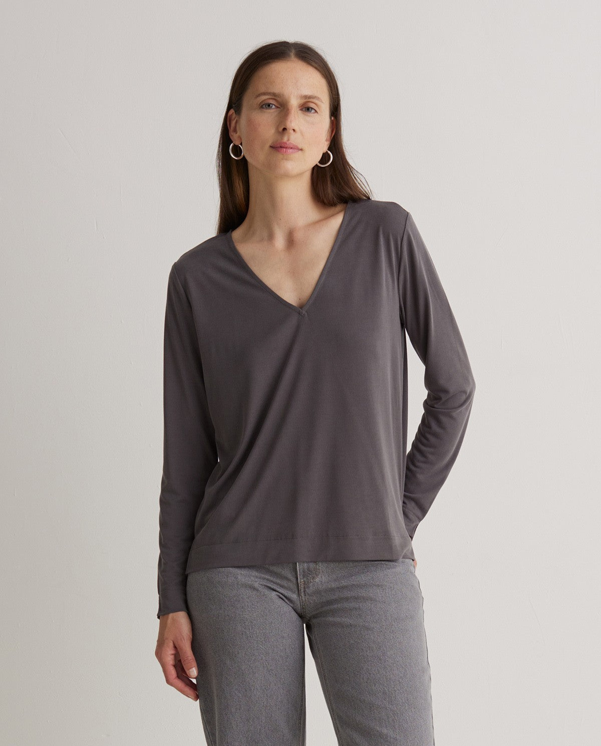 43312 - Lead Gray V-Neck T-Shirt