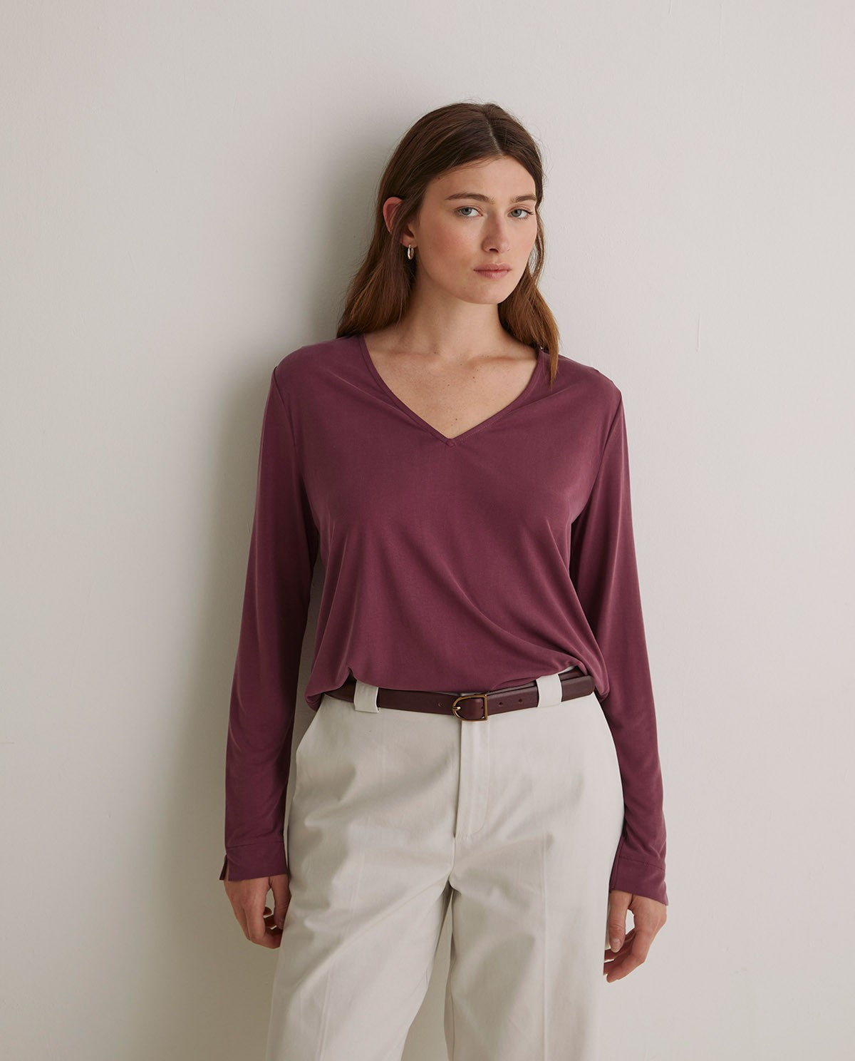 43312 - Maroon V-Neck T-Shirt