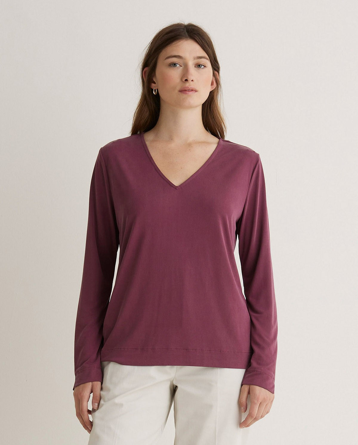 43312 - Maroon V-Neck T-Shirt