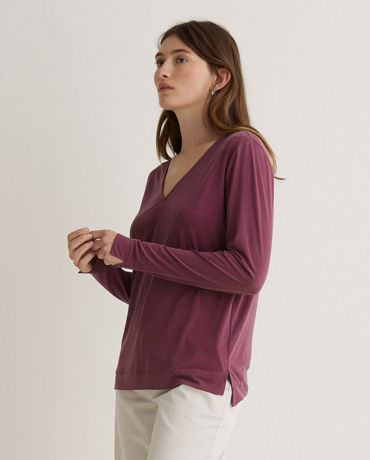 43312 - Maroon V-Neck T-Shirt