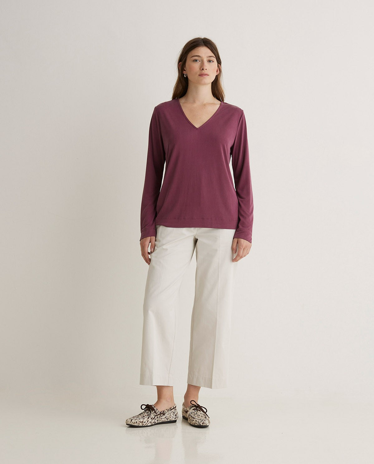 43312 - Maroon V-Neck T-Shirt