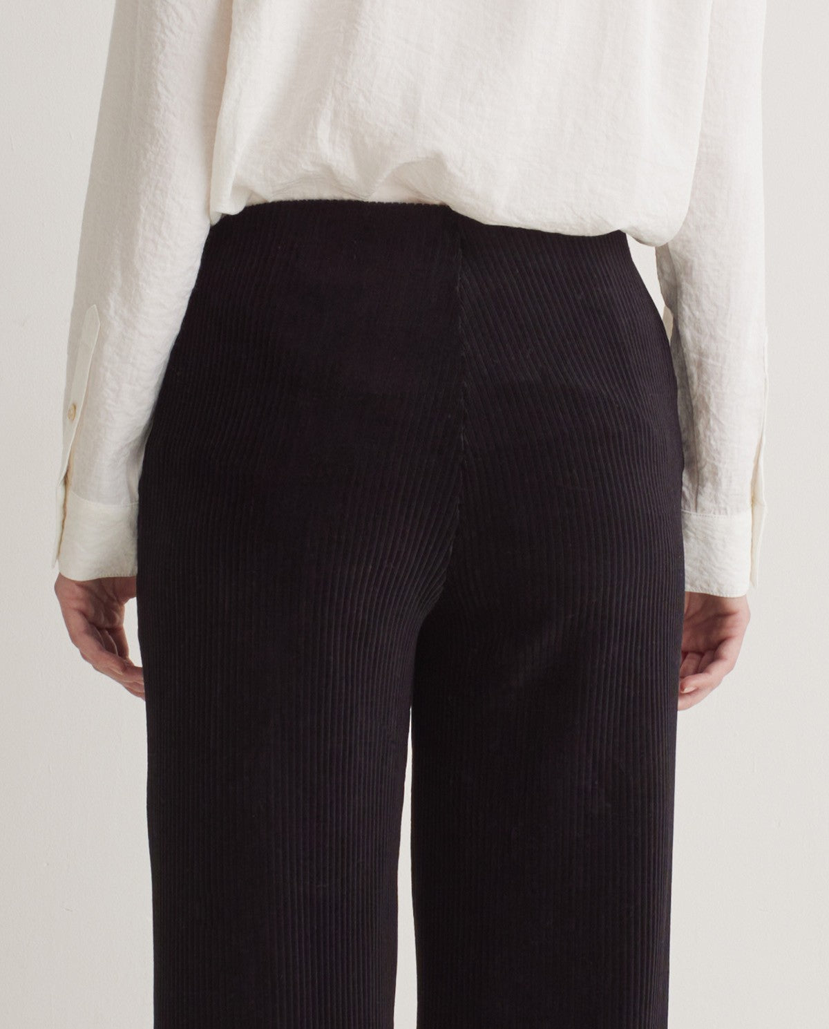 43455 - Black Wide Corduroy Trousers