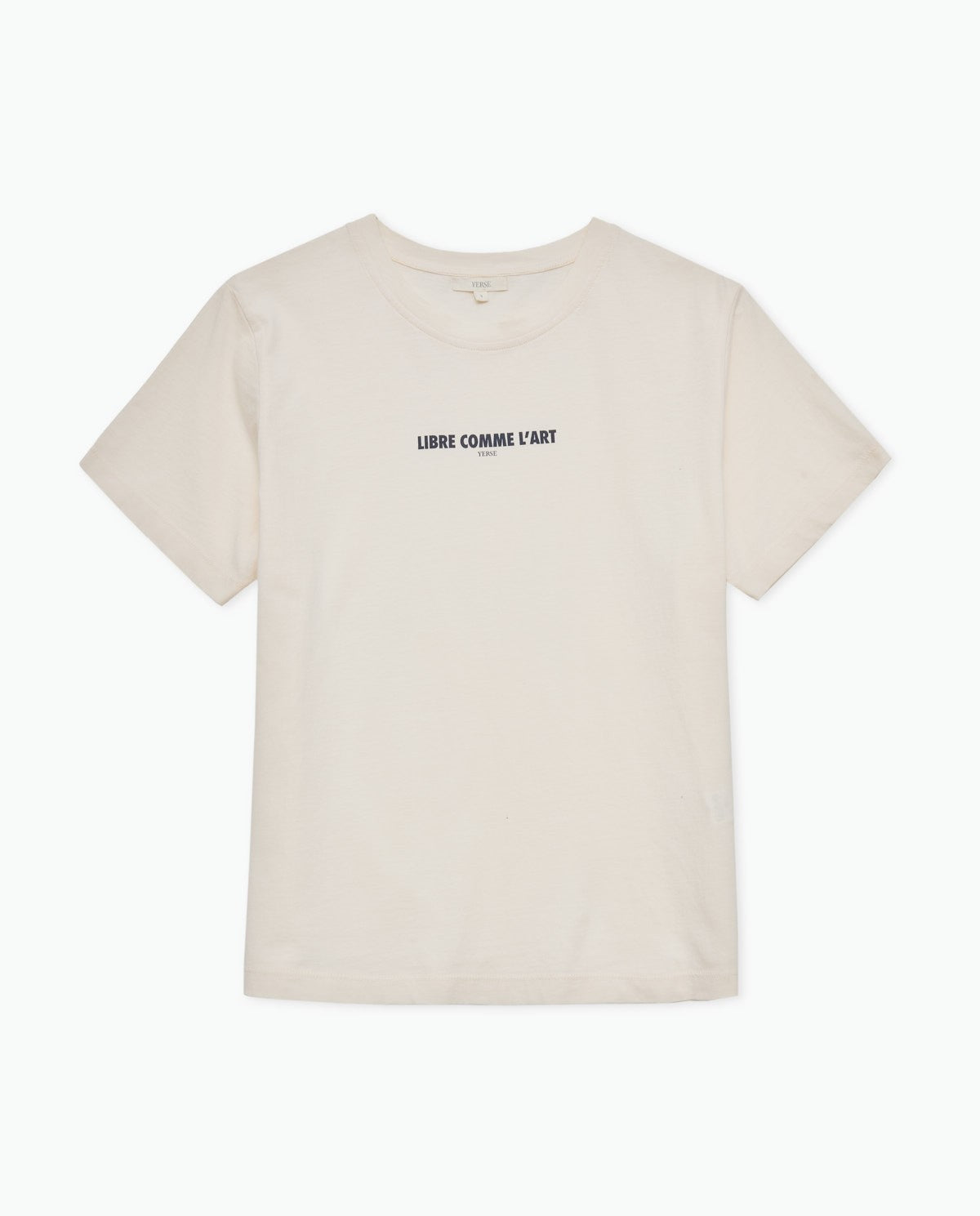 43499 - Ecru Print Cotton T-Shirt