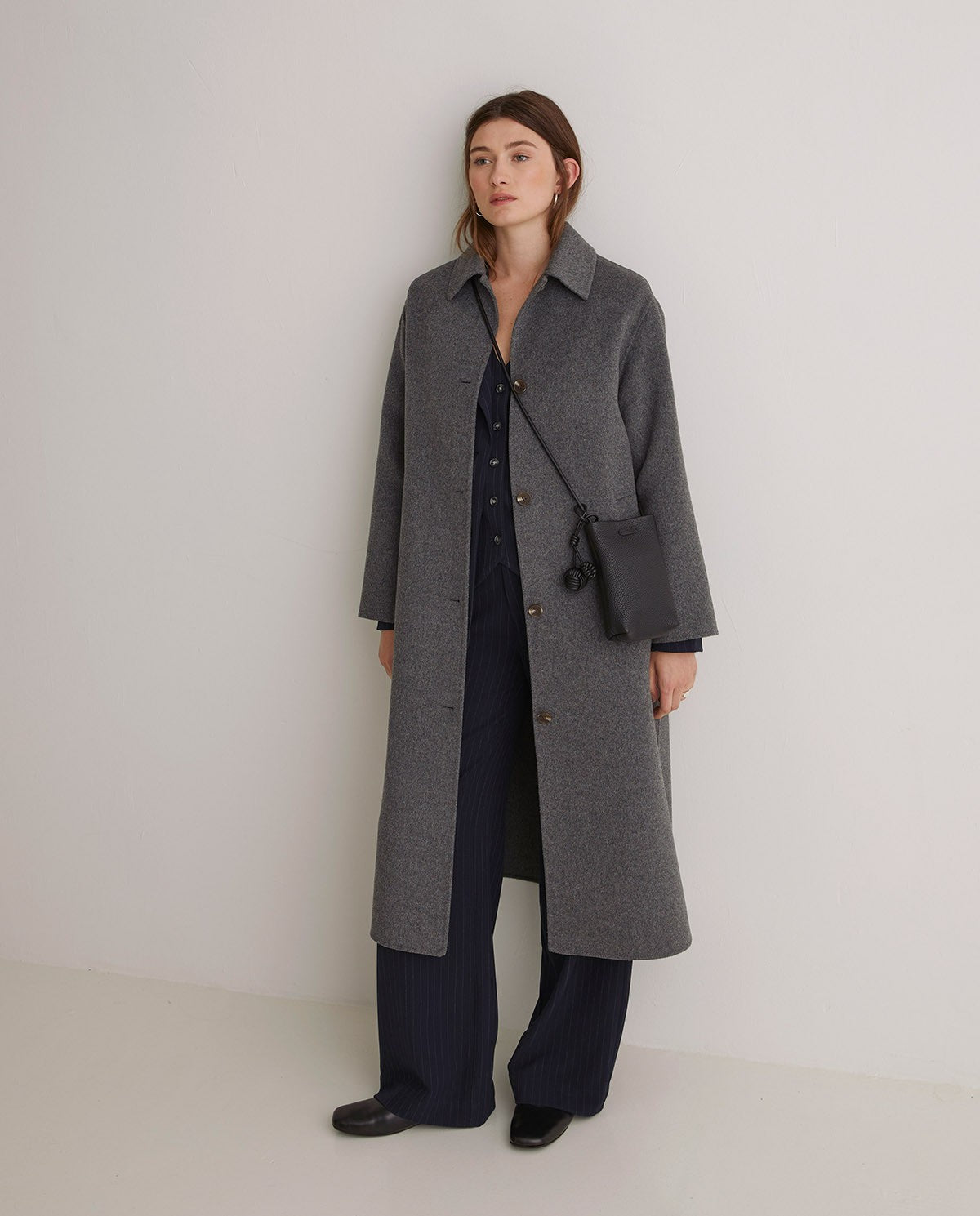 43610 - Grey Wool Long Coat