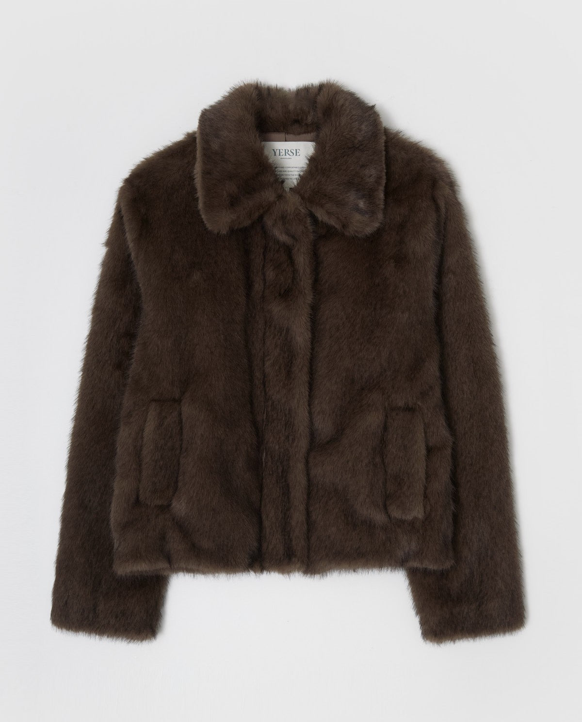 43622 - Brown Faux-Fur Short Coat