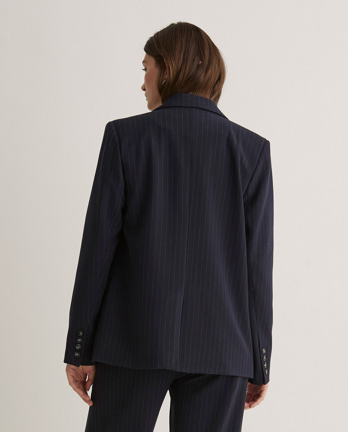 43805 - Navy Blue Pinstripe Suit Jacket
