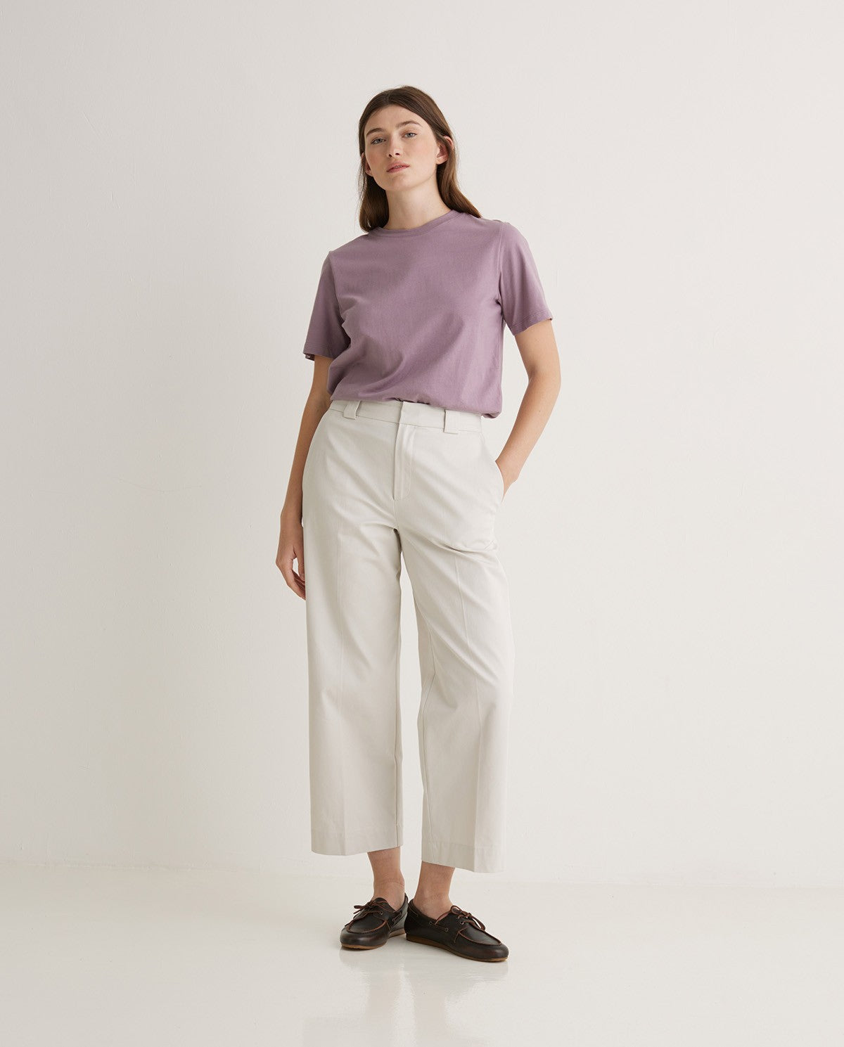 43857 - Ecru regular-fit trousers