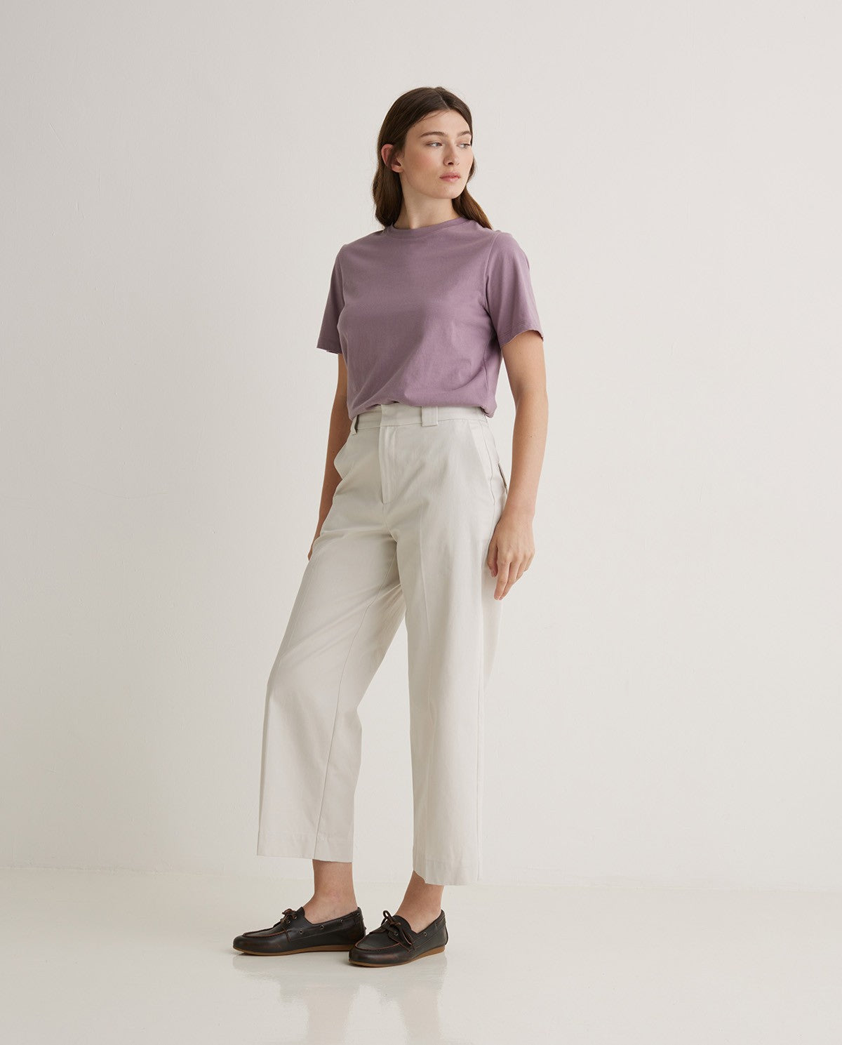 43857 - Ecru regular-fit trousers