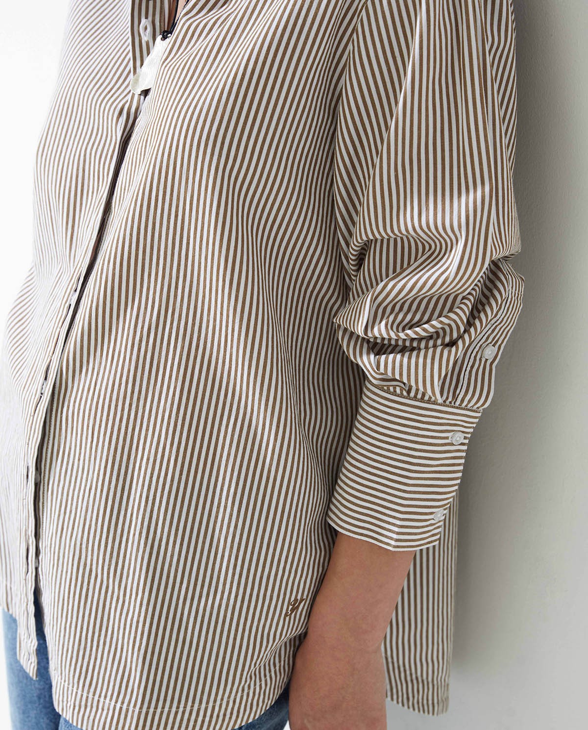 43878 - Camel Striped Shirt
