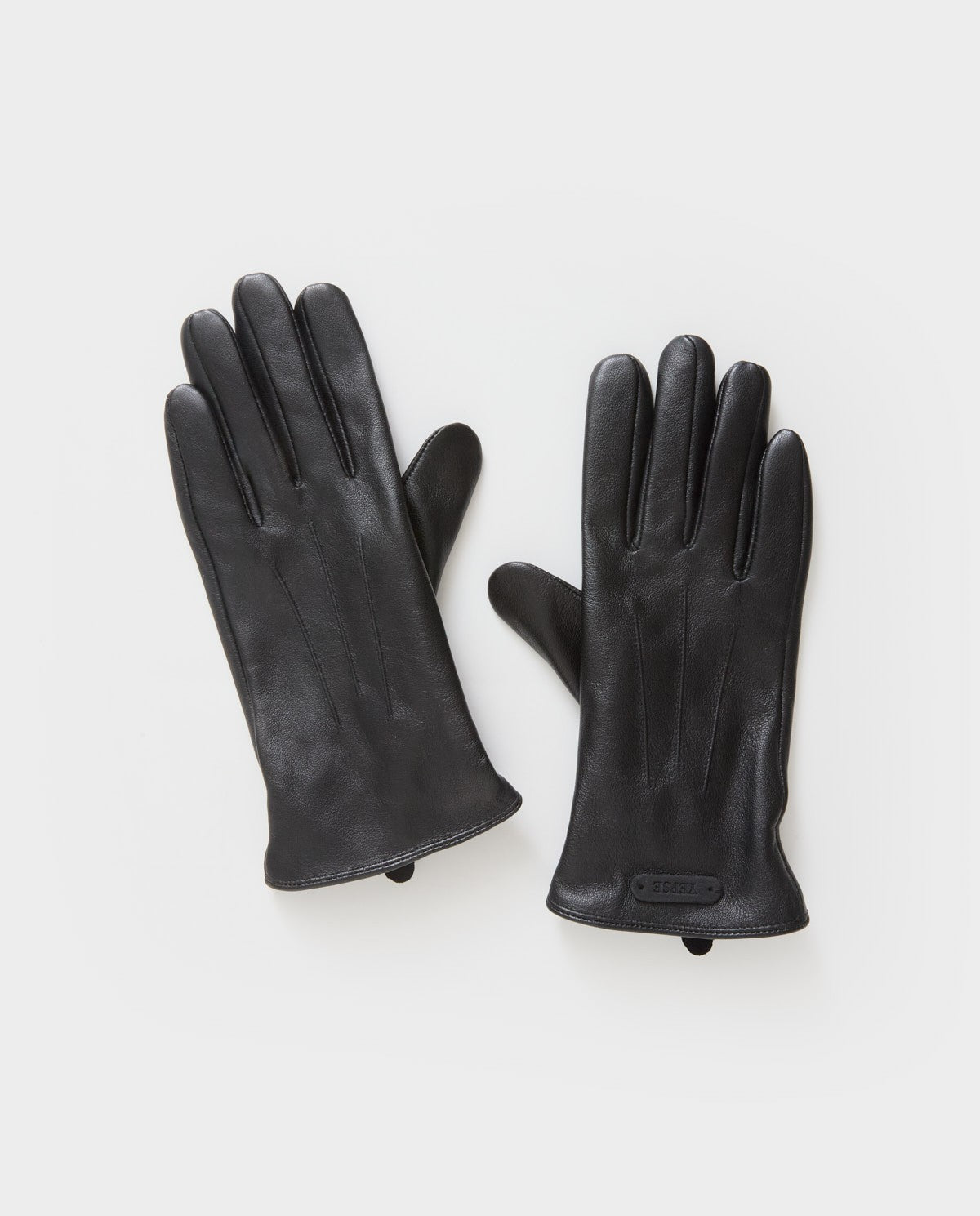 43976 - BLACK 100% LEATHER GLOVES